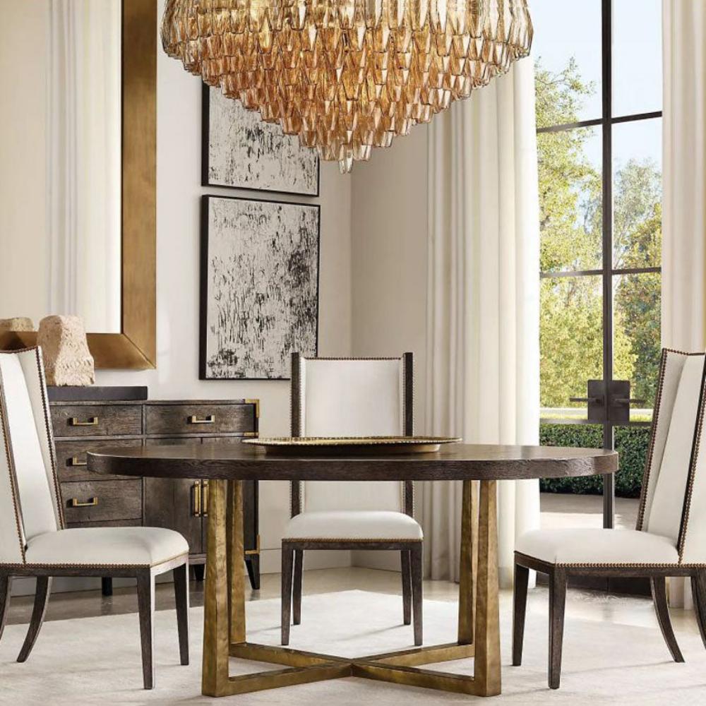 Mia Smoke Glass Tiered Round Chandelier For Dinning Room