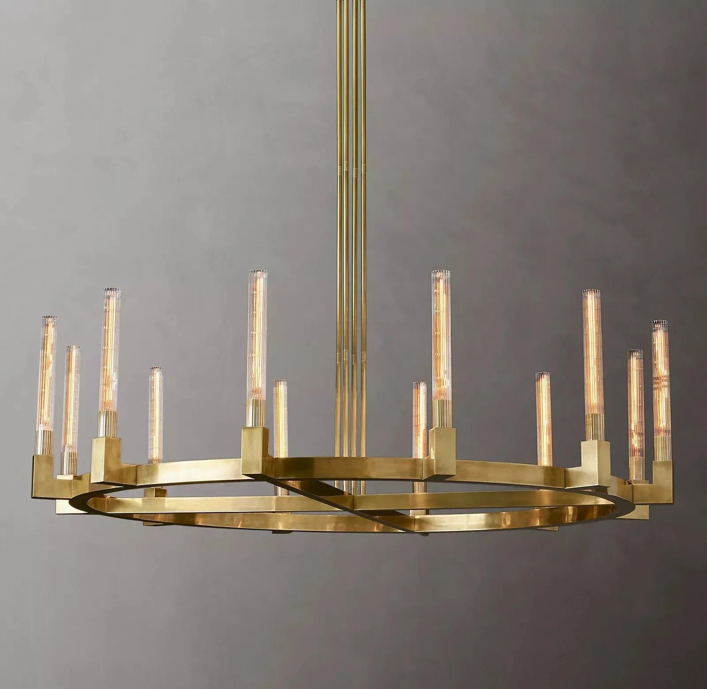 Cannele Linear Candlestick Round Chandelier Light 60"