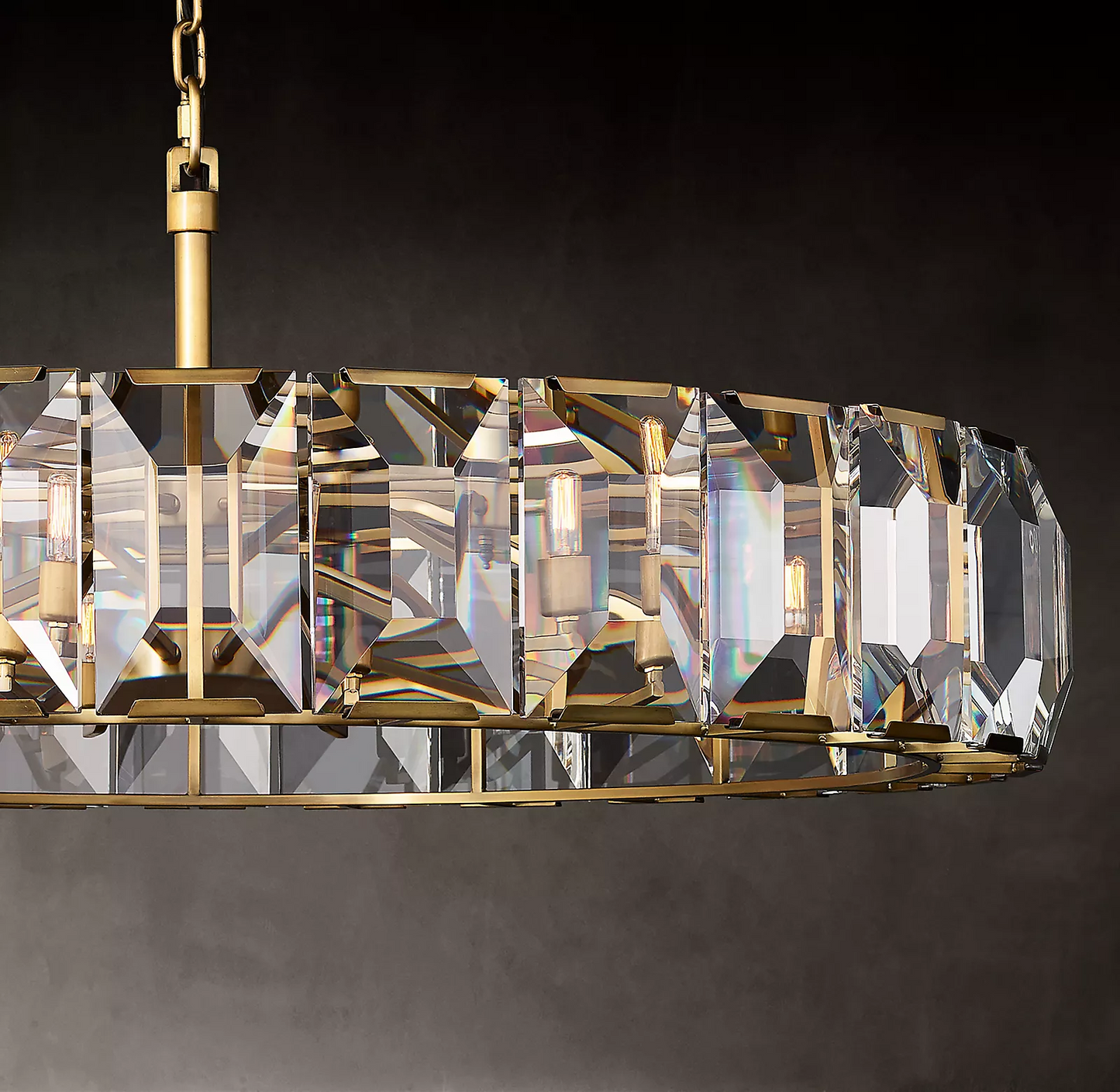 Harlowe Crystal Round Chandelier Light 60"