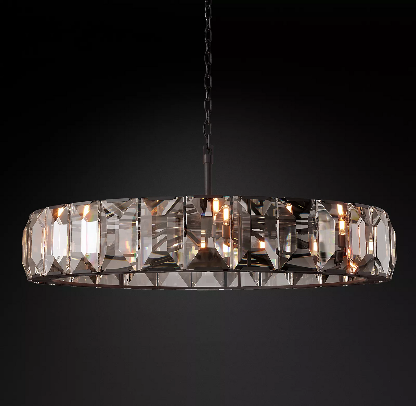 Harlowe Crystal Round Chandelier Light 60"