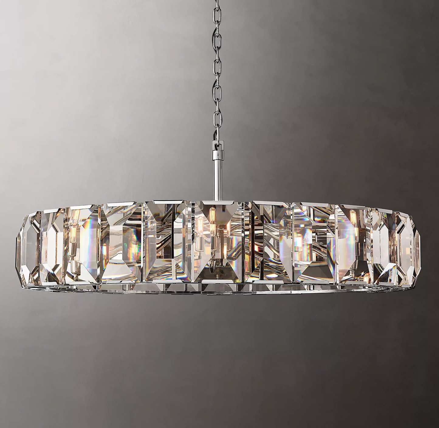 Harlowe Crystal Round Chandelier Light 60"