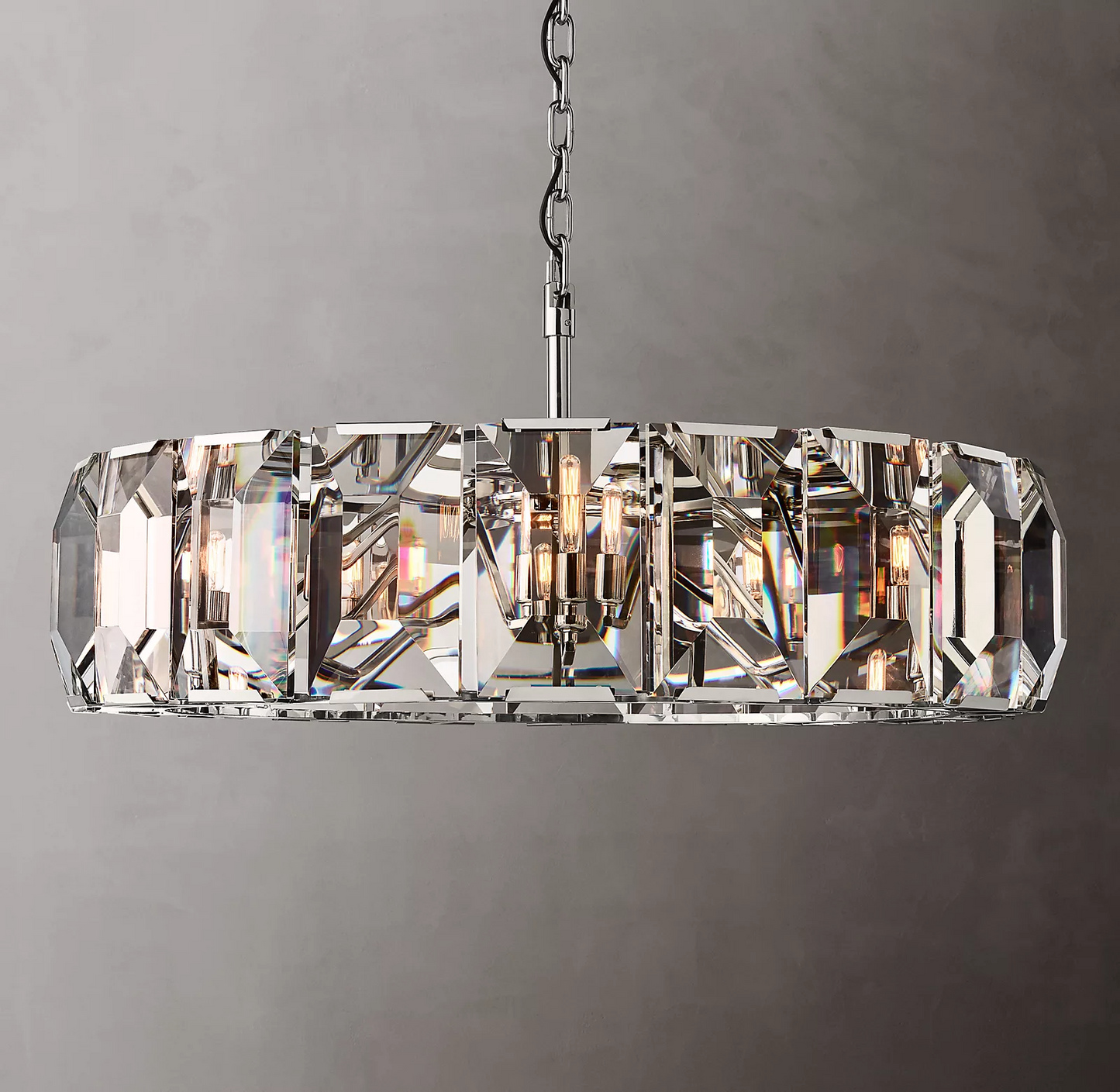 Harlowe Crystal Round Chandelier Light 43"