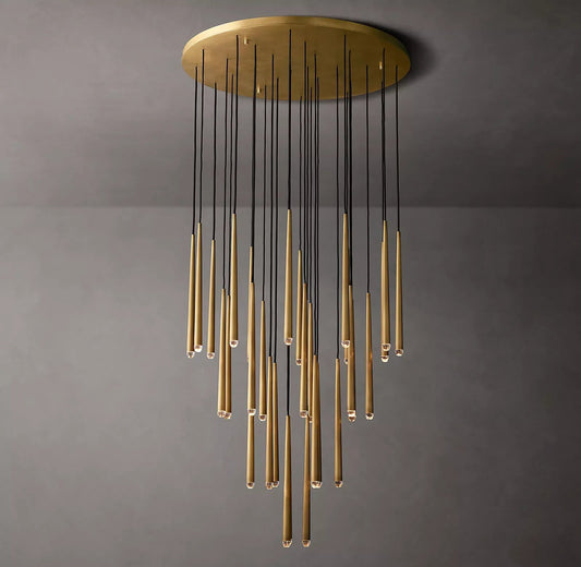 Aquitaine 48" Modern Round Chandelier - 29-Light Brass Fixture