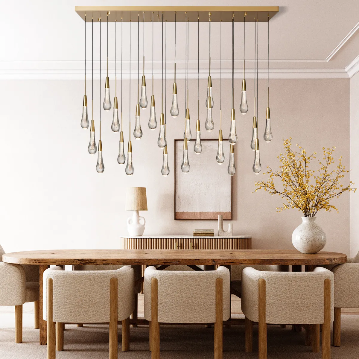 SOLITAIRE LINEAR CHANDELIER 37'' 50'' 70'' 87" 120"