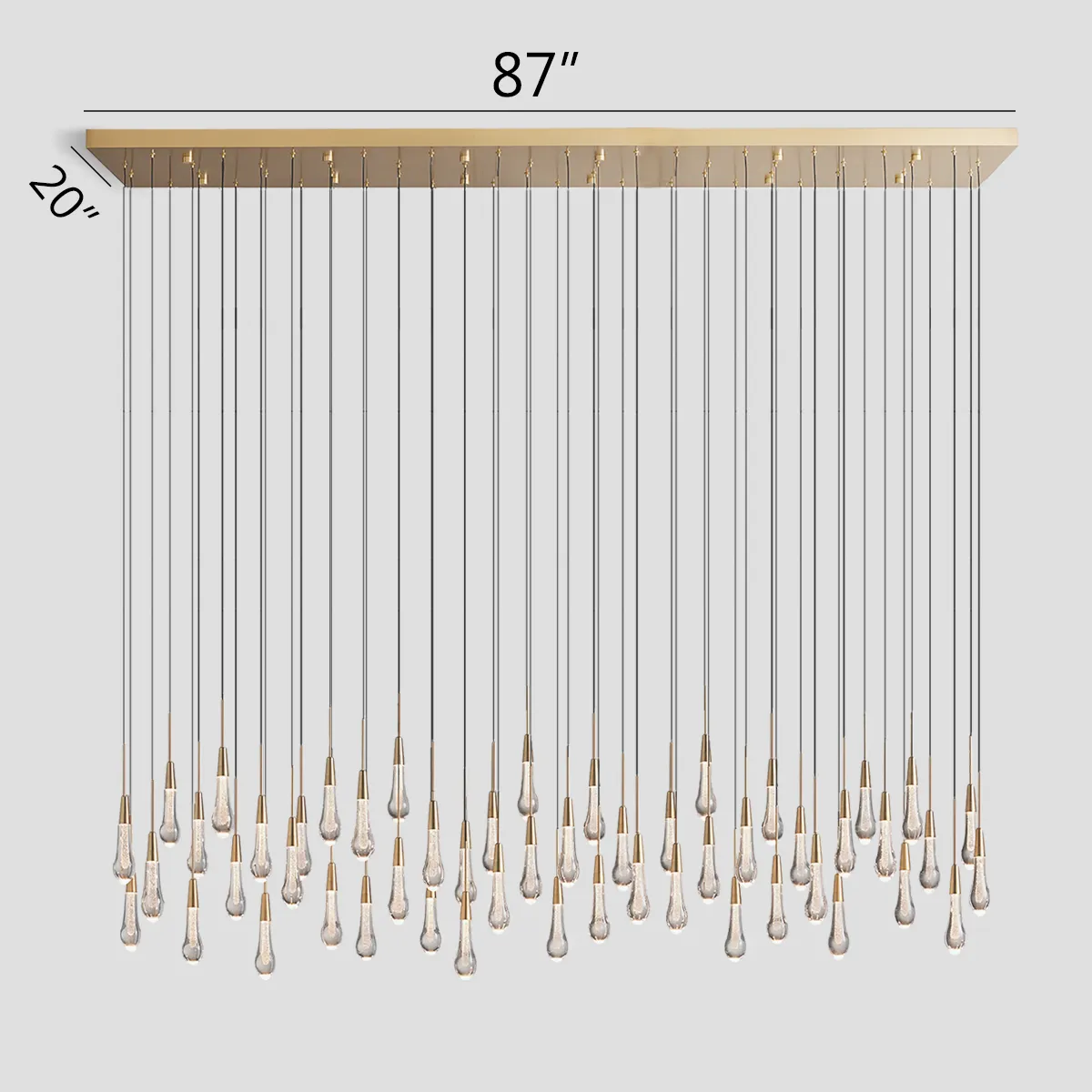 SOLITAIRE LINEAR CHANDELIER 37'' 50'' 70'' 87" 120"