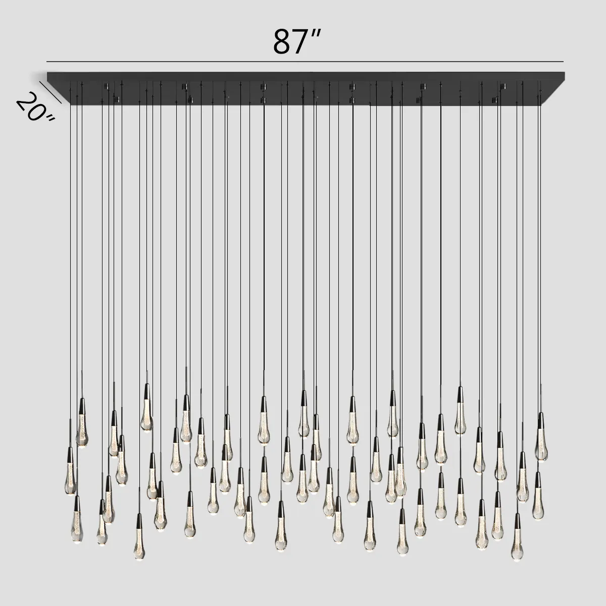 SOLITAIRE LINEAR CHANDELIER 37'' 50'' 70'' 87" 120"