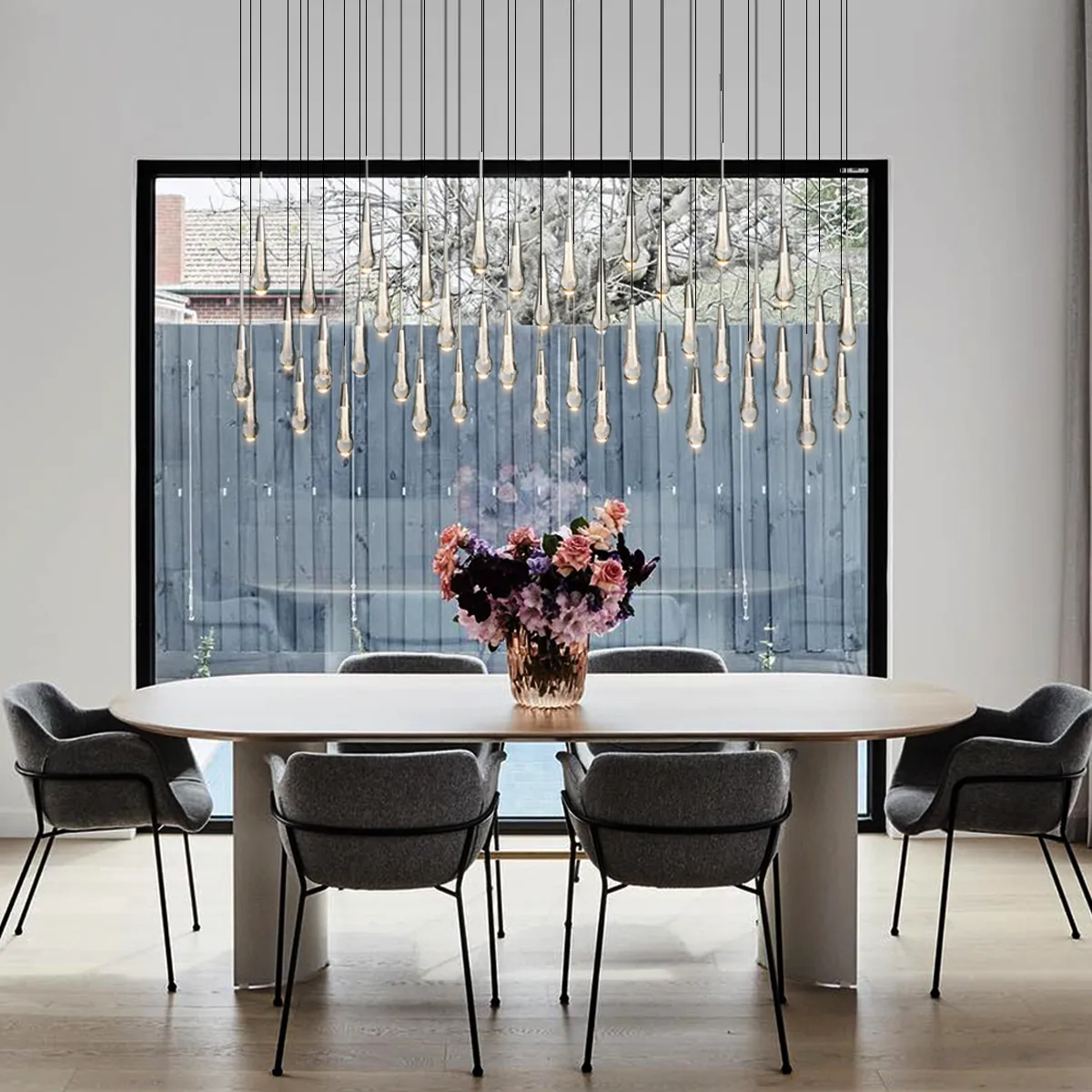 SOLITAIRE LINEAR CHANDELIER 37'' 50'' 70'' 87" 120"