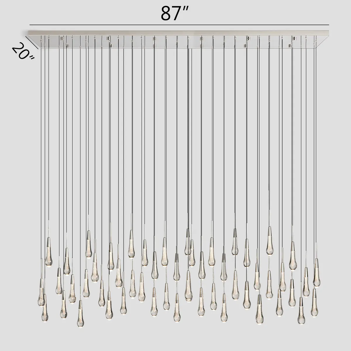 SOLITAIRE LINEAR CHANDELIER 37'' 50'' 70'' 87" 120"