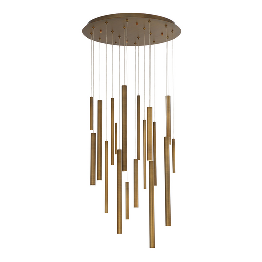 18-Light 24” LED Multi-Drop Chandelier - Modern Adjustable Pendant Light