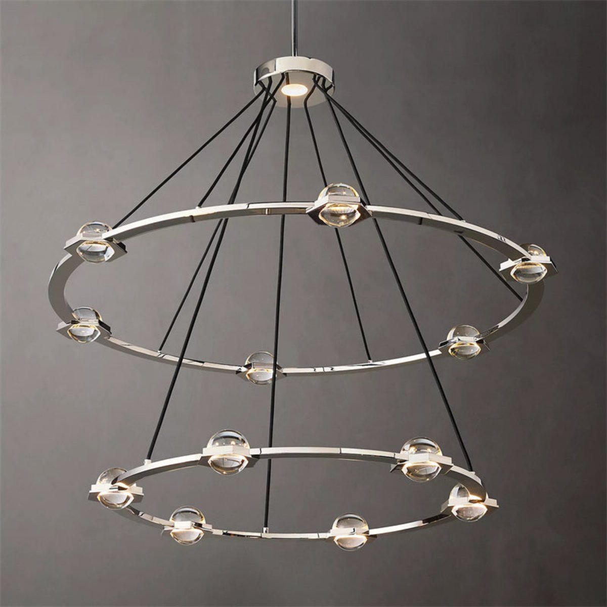 Carlos 2-Tier Round Chandelier 48, Modern Designer Lamp