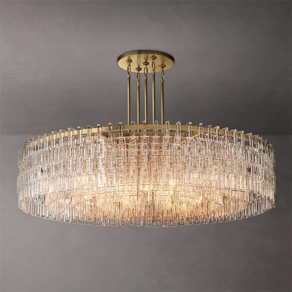 Marignan Crystal Modern Round Chandelier 60", Light For Living Room