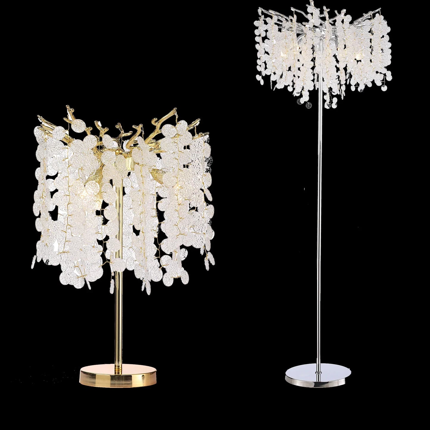 Modern Clear Crystal Standing Floor Lamp