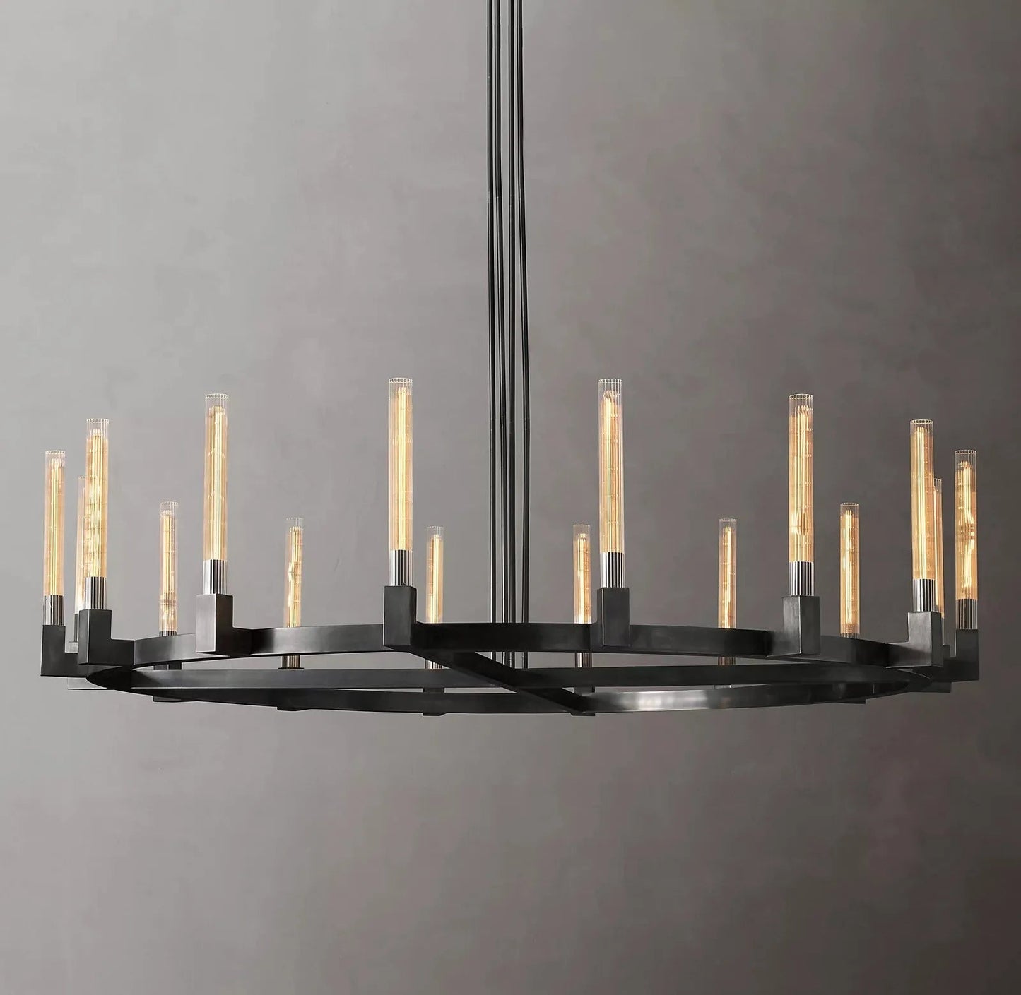 Cannele Linear Candlestick Round Chandelier Light 72"