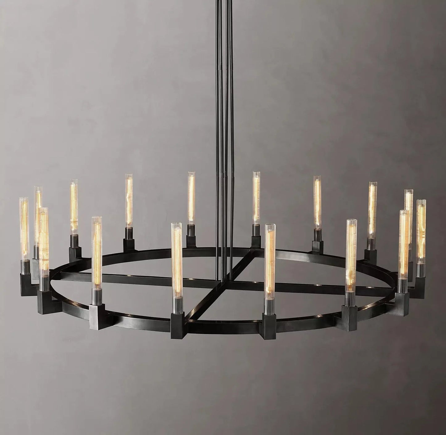 Cannele Linear Candlestick Round Chandelier Light 72"