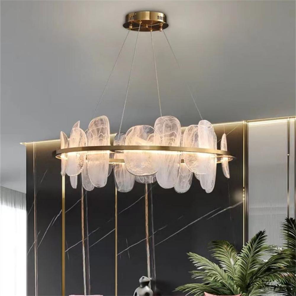 Lucas Kitchen Crystal Glass Round Chandelier