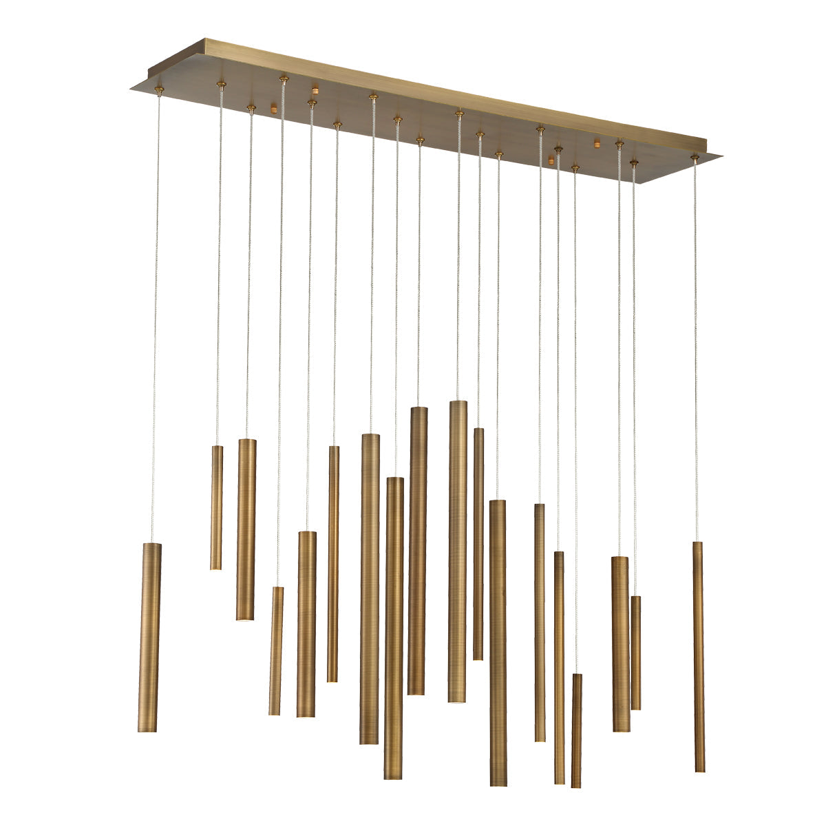 18-Light 42” LED Multi-Drop Chandelier - Modern Adjustable Pendant