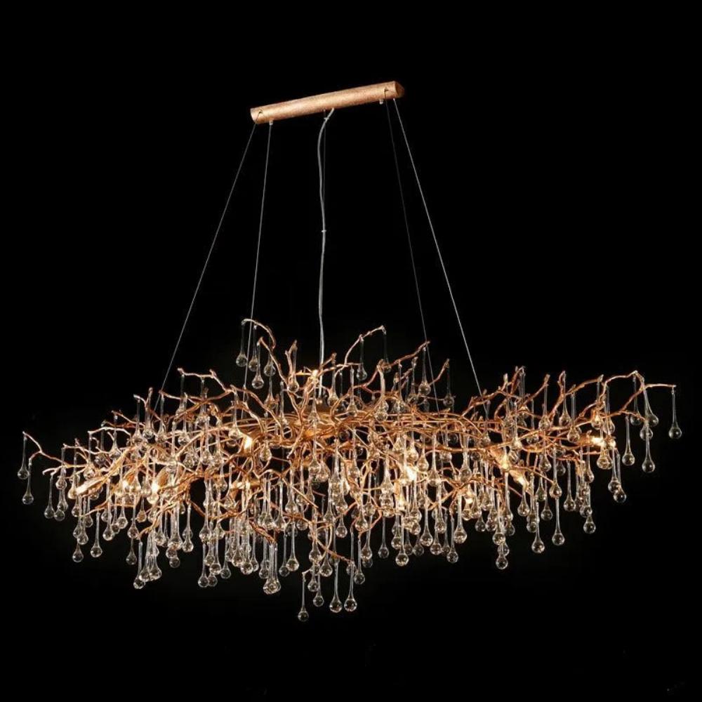 Brass Gold Branch Chandelier Light For Dining Room