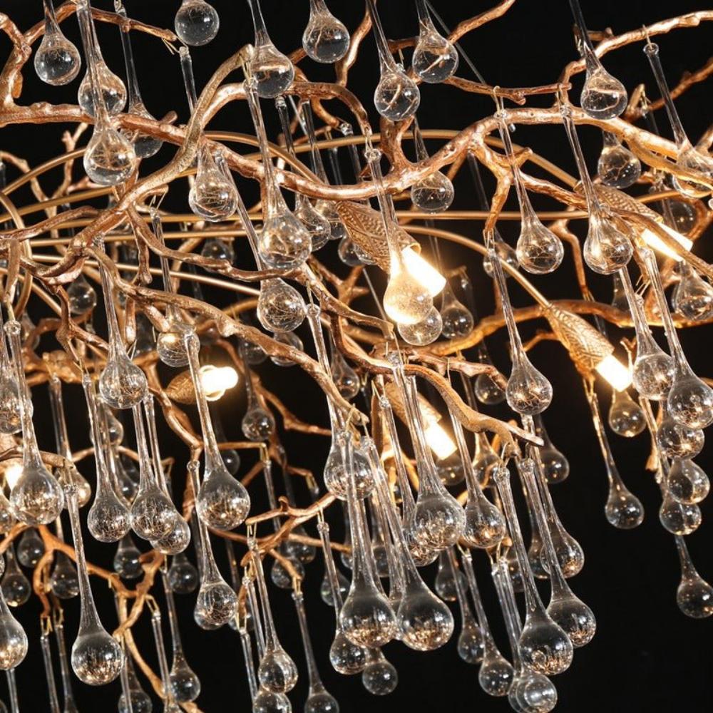 Brass Gold Branch Chandelier Light For Dining Room