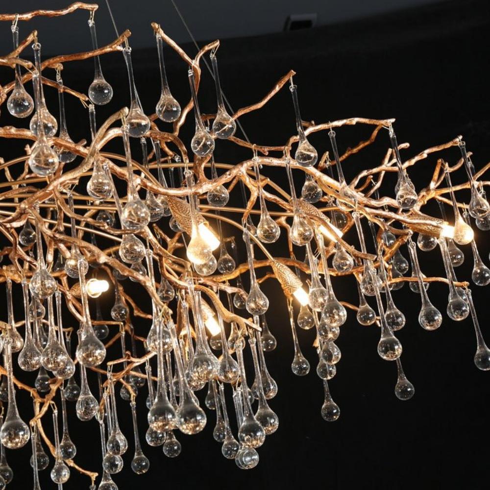 Brass Gold Branch Chandelier Light For Dining Room