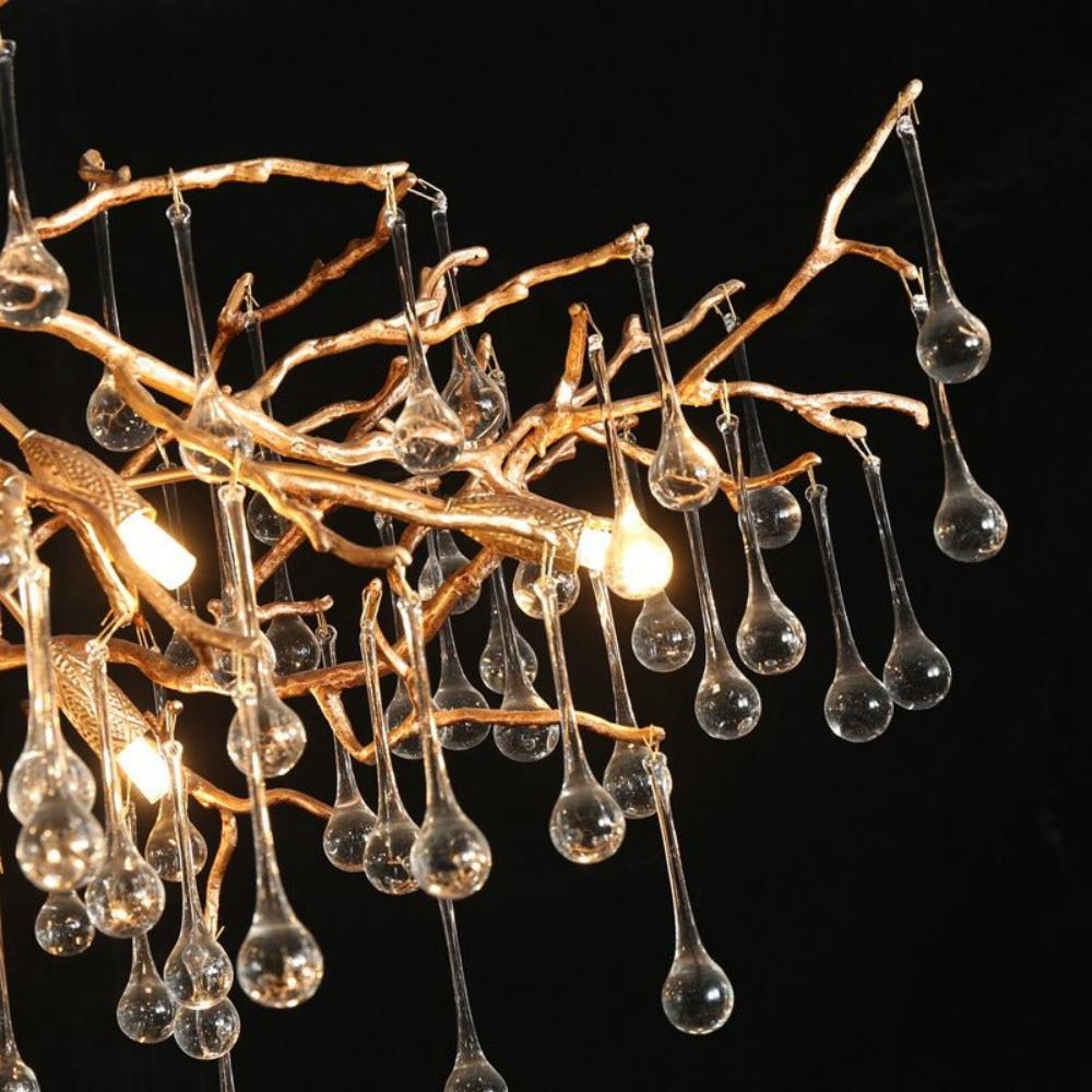 Brass Gold Branch Chandelier Light For Dining Room