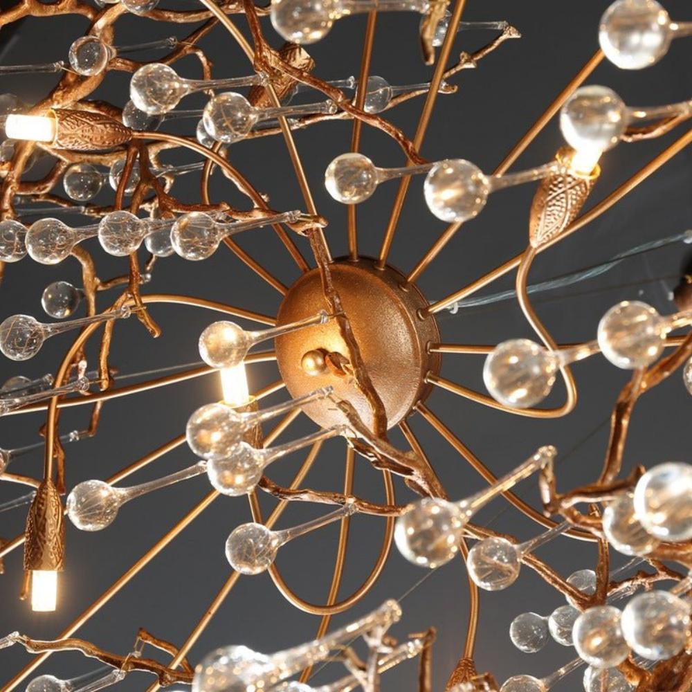 Brass Gold Branch Chandelier Light For Dining Room