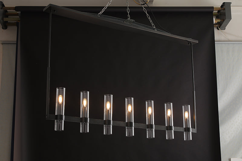 Ravelle Glass Linear Chandelier 72'