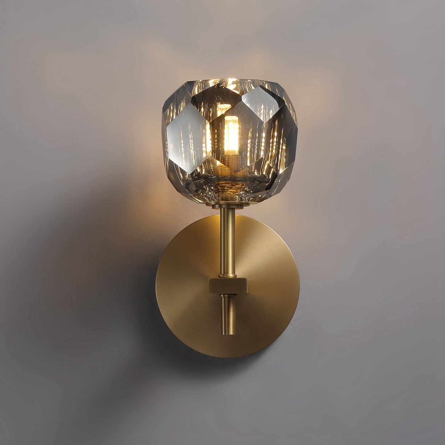 Crystal Ball Wall Ligh Fixtures, Mangata Smoke Crystal Led Wall Lights for Bedroom