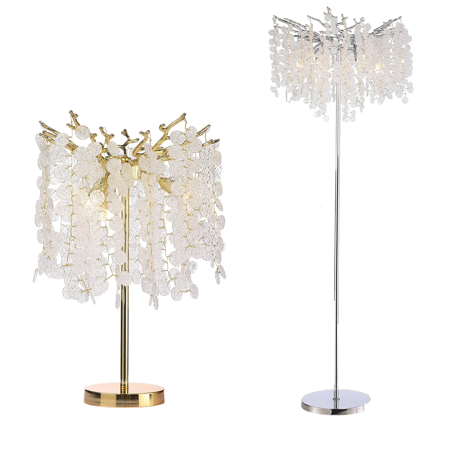 Modern Clear Crystal Standing Floor Lamp