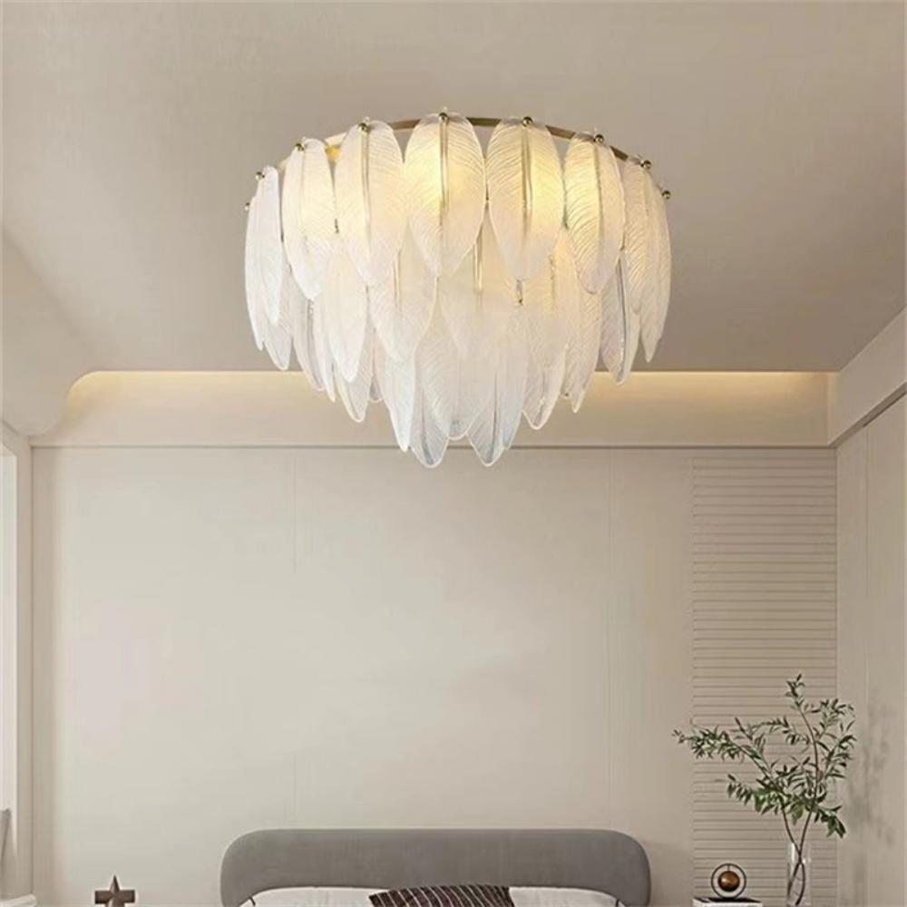 Gilbert white Feather Ceiling Lamp, High-end Flush Mount Lights