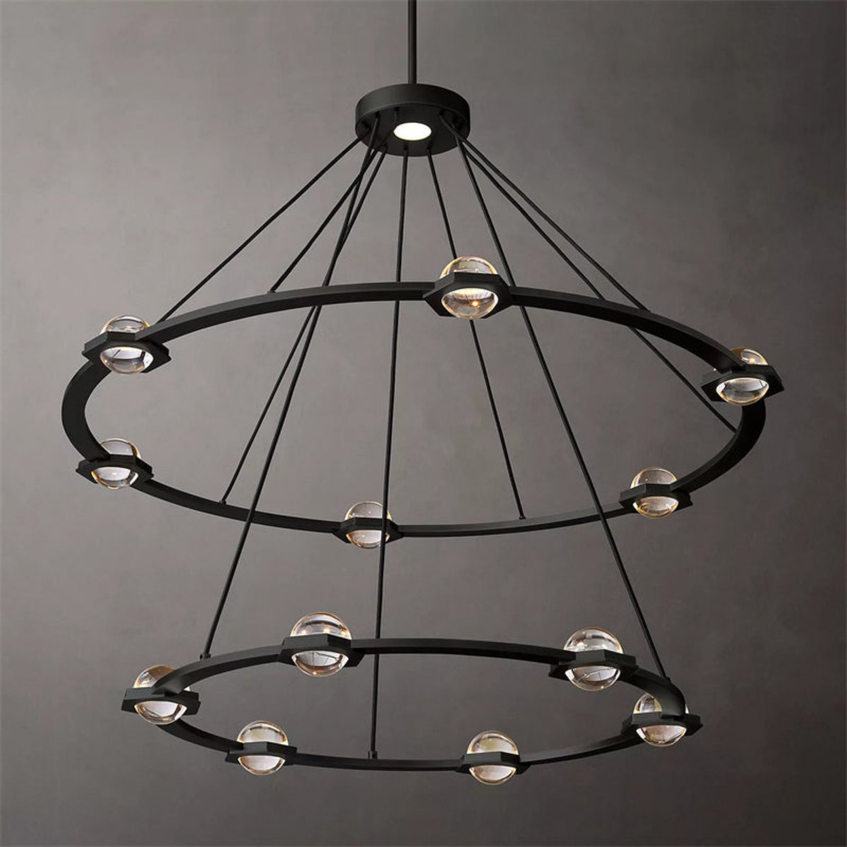 Carlos 2-Tier Round Chandelier 48, Modern Designer Lamp