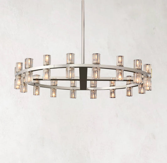 Arcachones 36" Round Crystal Chandelier - Elegant Brass Lighting Fixture