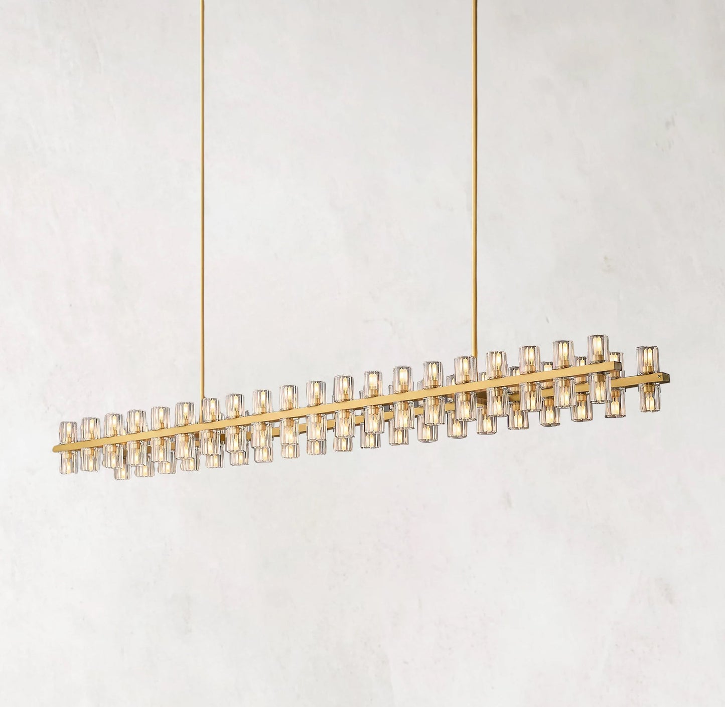 Arcachones 72" LED Rectangular Chandelier - Modern Brass Lighting Fixture