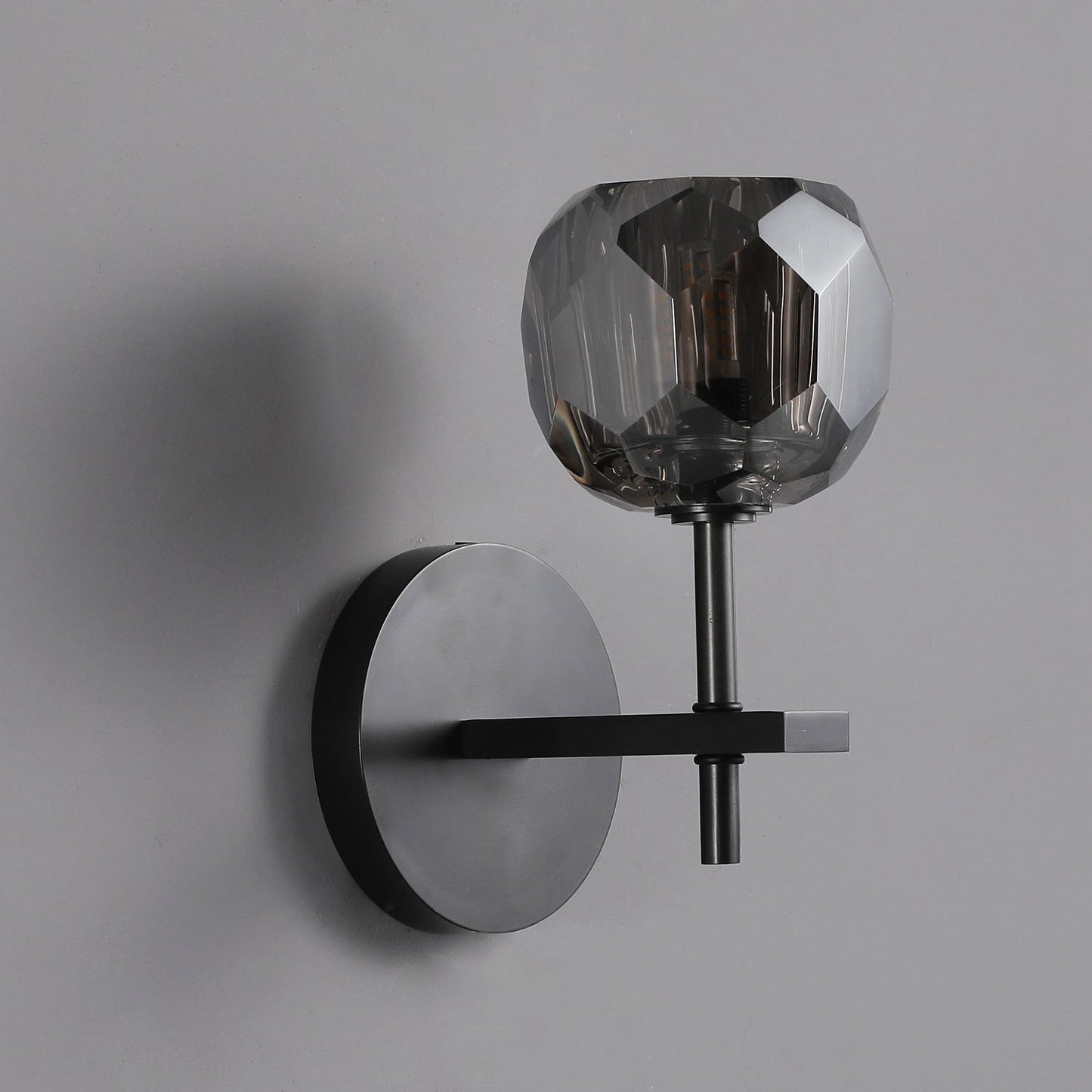 Crystal Ball Wall Ligh Fixtures, Mangata Smoke Crystal Led Wall Lights for Bedroom