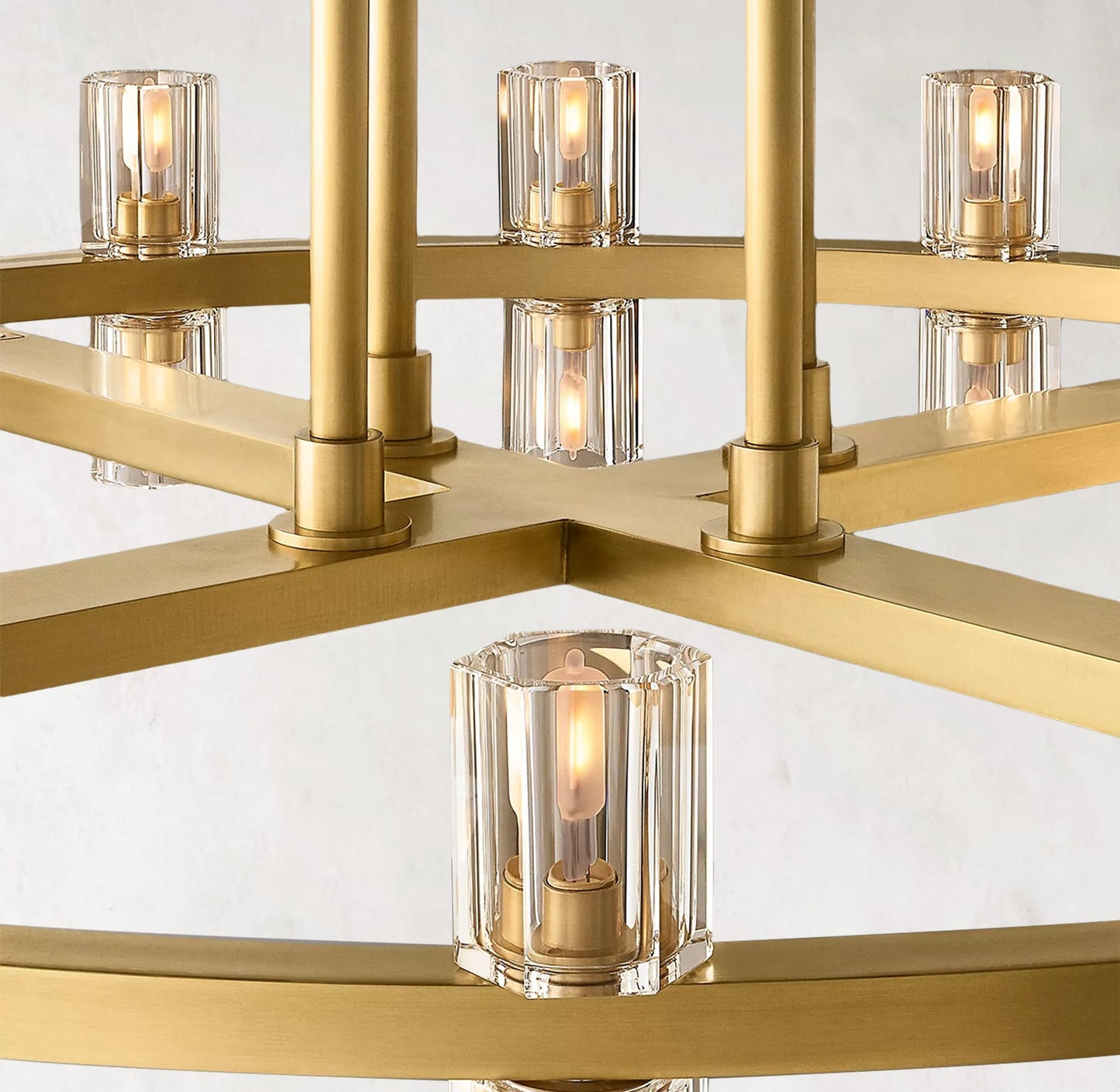 Arcachones 60" LED Round Two-Tier Chandelier - Modern Brass Lighting Fixture