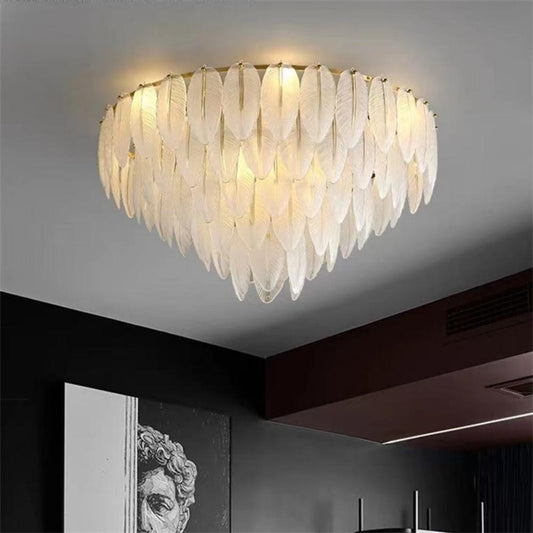 Gilbert white Feather Ceiling Lamp, High-end Flush Mount Lights