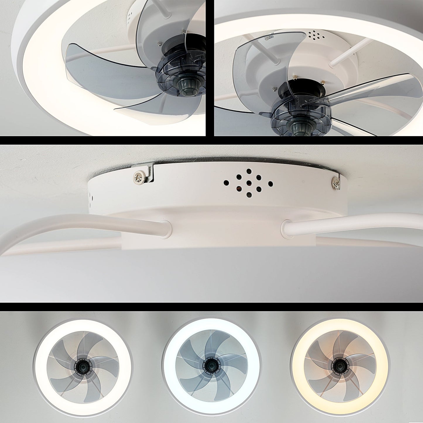 LED Ceiling Fan with Dimmable Light, Reversible Blades & Remote for Living Spaces