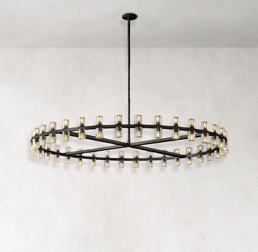 Arcachones 60" LED Round Chandelier - Modern Brass Lighting Fixture