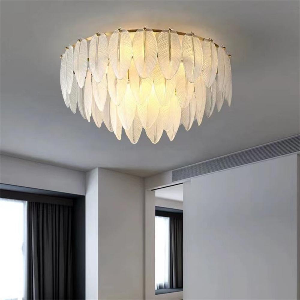 Gilbert white Feather Ceiling Lamp, High-end Flush Mount Lights