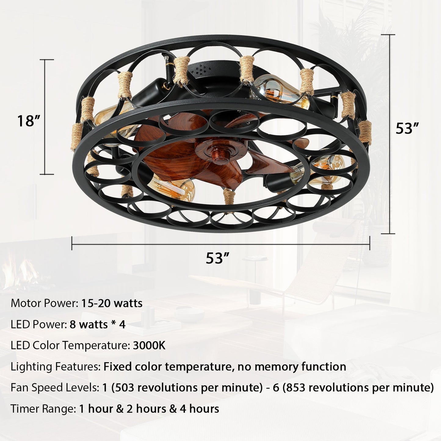 Versatile Ceiling Fan with Integrated LED Lighting