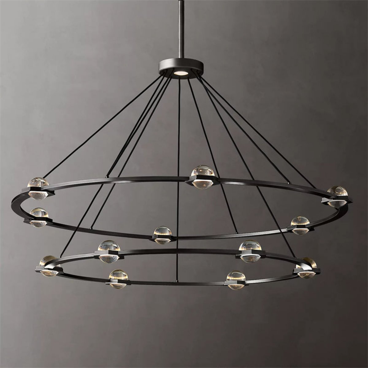 Carlos 2-Tier Round Chandelier 60 for Living Room