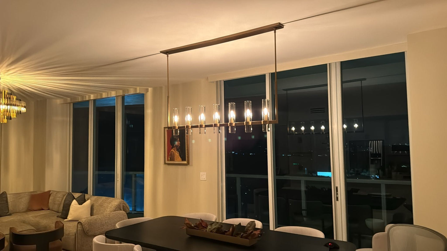 Ravelle Glass Linear Chandelier 59'