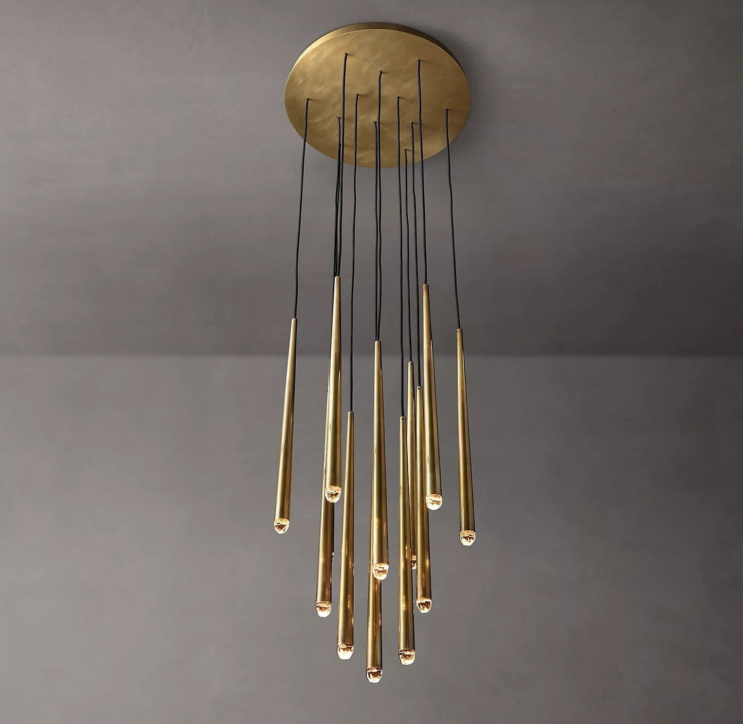 Aquitaine 24" Modern Round Chandelier - 12-Light Brass Fixture