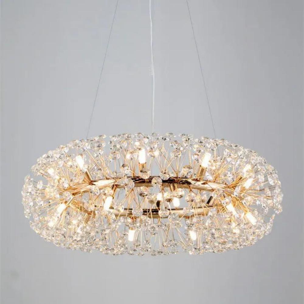 Dandelion Halo Round Crystal Ring Chandelier Light