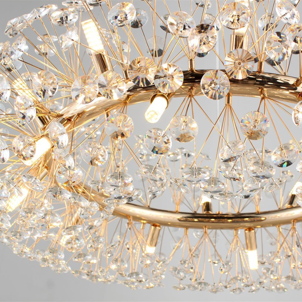 Dandelion Halo Round Crystal Ring Chandelier Light