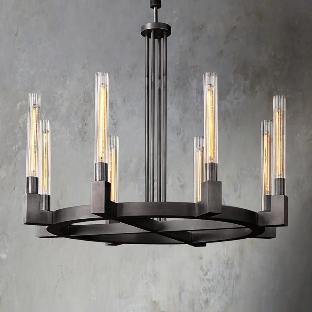 Cannele Linear Candlestick Round Chandelier Light 36"