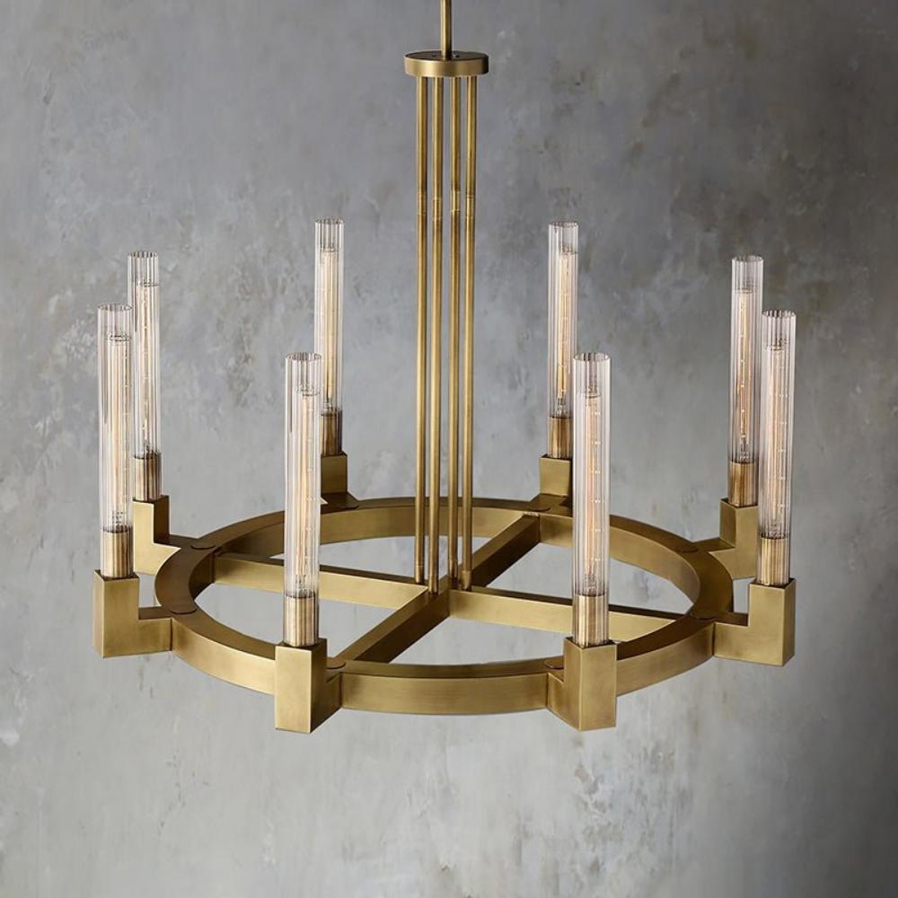 Cannele Linear Candlestick Round Chandelier Light 36"