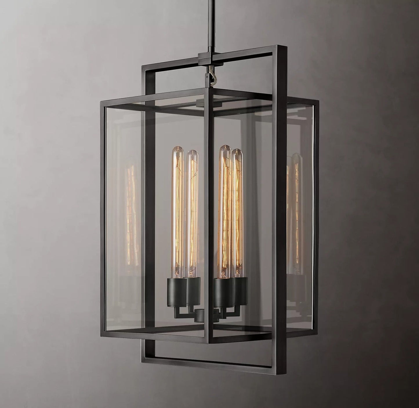 Beckman 26" Lantern Pendant Light - Modern Brass Fixture