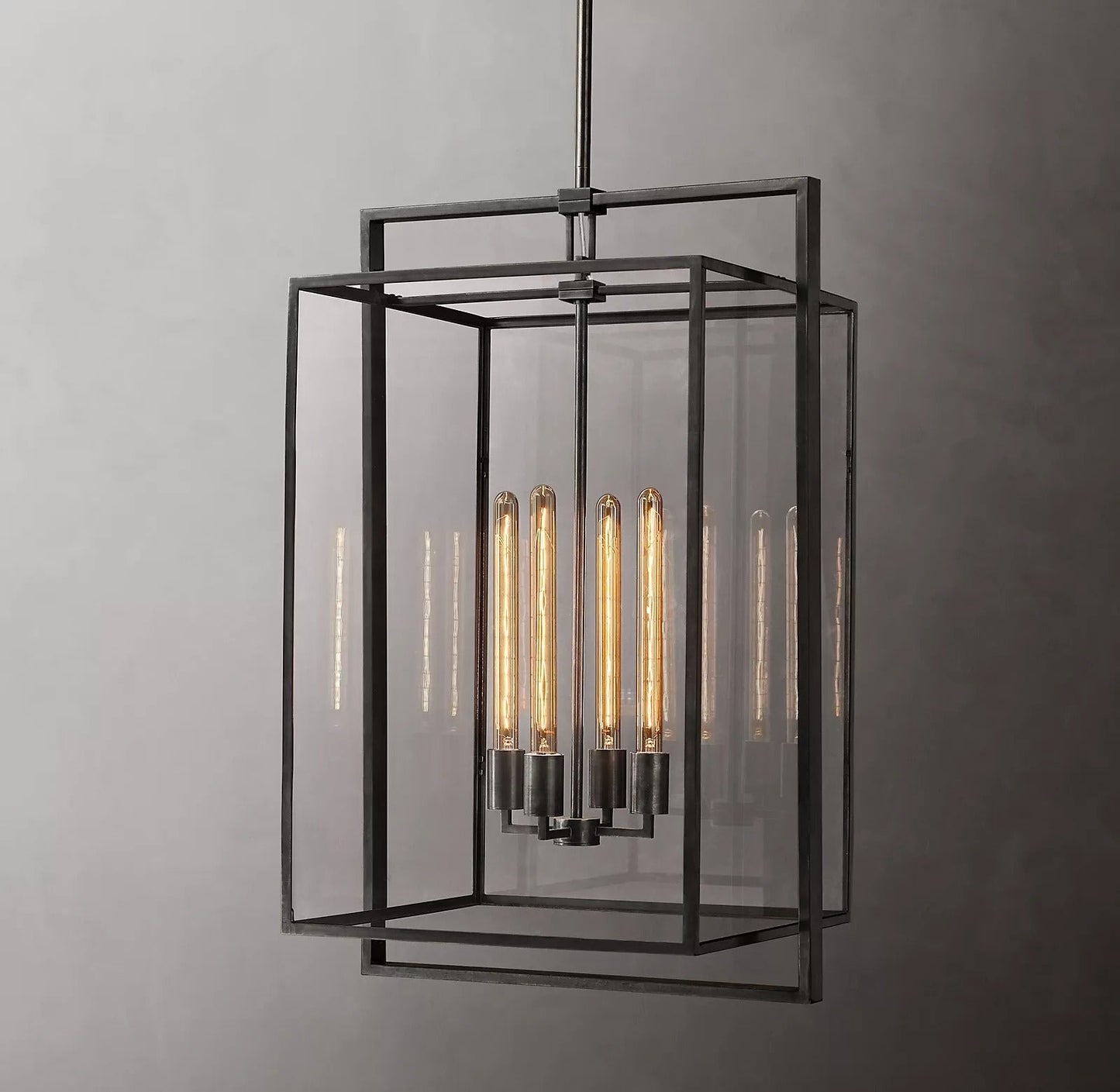 Beckman 34" Lantern Pendant Light - Modern Brass Fixture