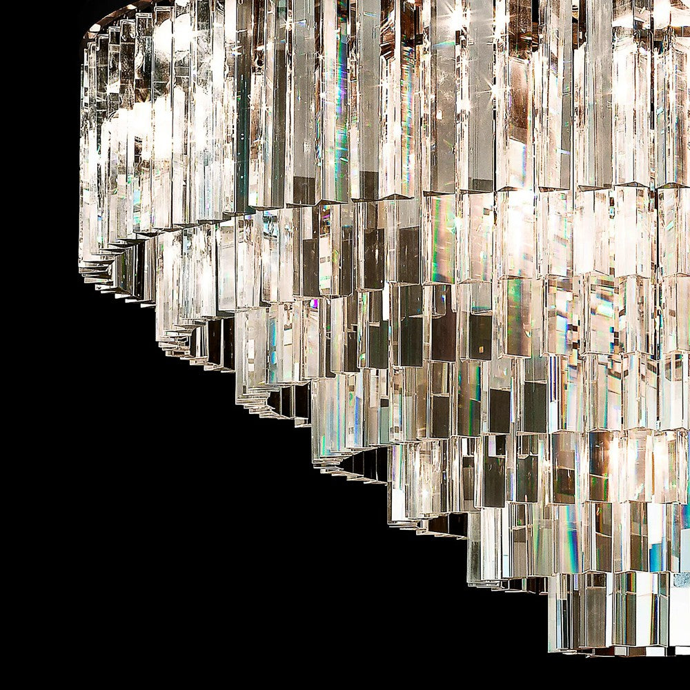 1920s Odeon Crystal Round Chandelier - Customizable Lighting for Living Rooms