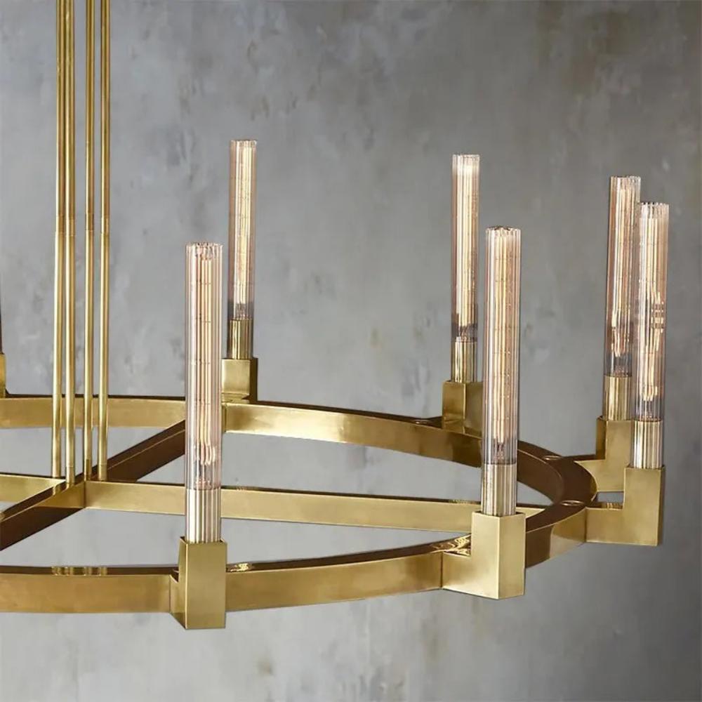 Cannele Linear Candlestick Round Chandelier Light 60"